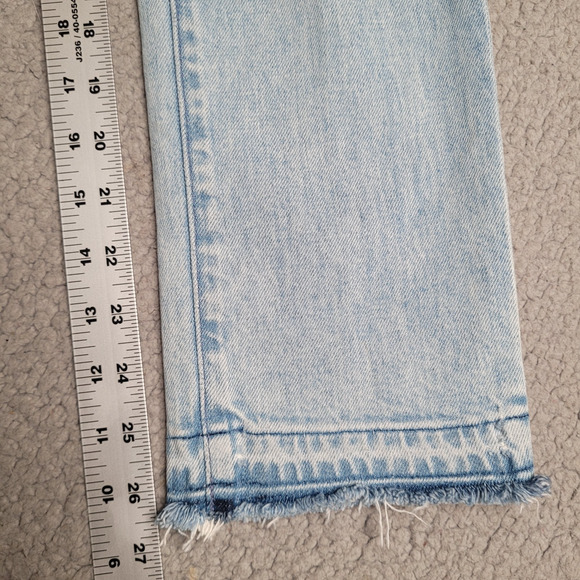 MOTHER Jeans 25 Blue The Rascal Ankle Undone Hem Distressed Vacation Temptation - Picture 14 of 15